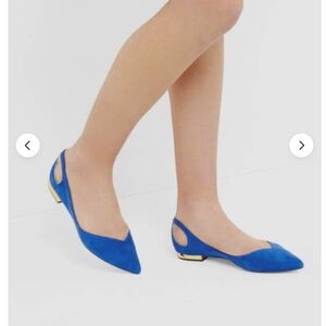 Ted Baker London DABIH Cut Out Ballet Flats Metallic Heel Women 39.5 USA 8.5